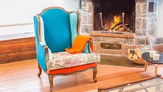 Cómo tapizar un sillón orejero con telas de colores  Decogarden [upl. by Phil268]