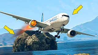 A350 Crashed into BIG Stone  Emergency Landing on the Water [upl. by Anaeel]