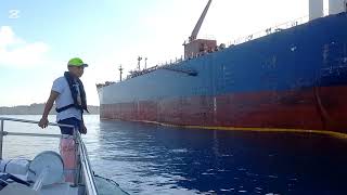 Pinoy Malta Offshore Deploying of an OIL SPILL BOOMS to an 185meter tanker shippinoyineurope [upl. by Trebled]