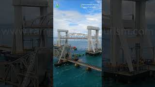 New Pamban Bridge Vertical Uplift open  Pamban bridge newpambanbridge rameshwaram [upl. by Ardnaet473]