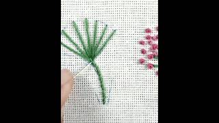 Hand embroidery for beginners 😍  Embroidery tutorias shorts [upl. by Naujtna348]