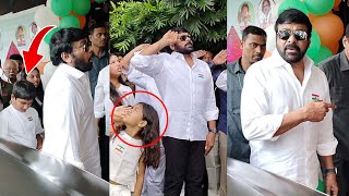 Megastar Chiranjeevi Reaction Towards Allu Arjun Daughter Allu Arha While Flag Hosting Visuals [upl. by Abroms]