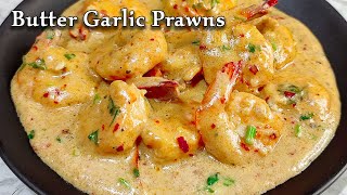 Butter Garlic Prawns  Cheese Garlic Butter Prawns  Creamy Butter Garlic Prawns Recipe [upl. by Wershba]