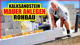 HAUS MAUERN  ANLEGEN mit KALKSANDSTEINEN und ECKEN erstellen  KS ROHBAU 02  Home Build Solution [upl. by Car]