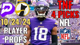 PRIZEPICKS NFL THURSDAY NIGHT FOOTBALL 1024 CORE PLAYER PROPS VIKINGS RAMS [upl. by Atolrac111]