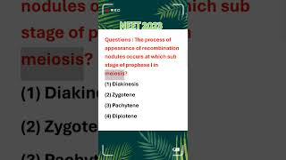 The process of appearance of recombination nodules occurs which sub stage of prophase I in meiosis [upl. by Clarey]