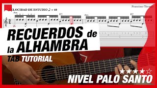 Recuerdos de la Alhambra 😍 Guía de estudio 👌 PARTITURA  TAB  PDF [upl. by Nosredna]