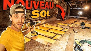 PLANCHER OSB SATISFAISANT en 4 ÉTAPES  avec STRUCTURE BOIS  EP13 Rénovation totale vieille maison [upl. by Sukin583]