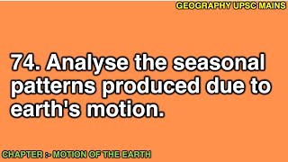 274 Seasonal Patterns from Earths Motion  Analyzing the Changes [upl. by Ignace]