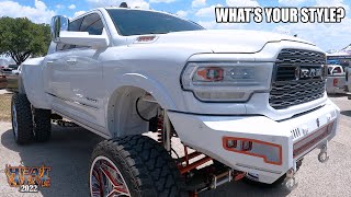 Which of these custom Lifted Trucks is your style  Heatwave Car and Truck Show 2022 [upl. by Rusticus]