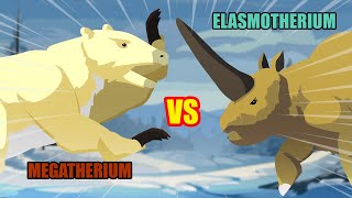 Megatherium vs Elasmotherium  Prehistoric Animals Tournament S1  Prehistoric Animal Animation [upl. by Trofmoc]