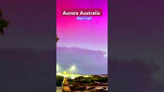 Aurora lights in australiaauroraaustralisincredibleviewsouthernlightsbreathtakingviewssubscribe [upl. by Alegnaed]