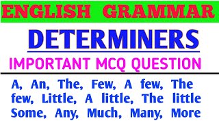 English Grammar MCQ  Class 9 and 10 English Grammar Important MCQ Questions  From Determiners [upl. by Troy]