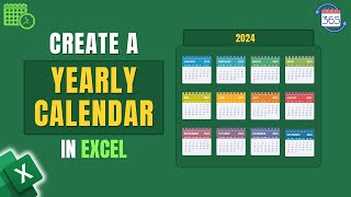 How to Create a Yearly Calendar in Excel [upl. by Htiduj]