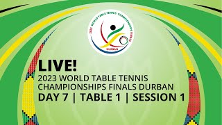 LIVE  T1  Day 7  World Table Tennis Championships Finals Durban 2023  Session 1 [upl. by Notsua]