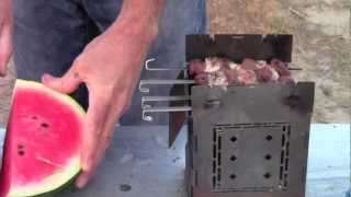 Outdoor Cooking Surf amp Turf on the Folding Firebox Camp Stove [upl. by Faber740]