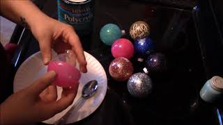 How to make Glitter Christmas ornaments to decorate with vinyl [upl. by Attenaz]