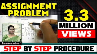 1Assignment ProblemEasy Steps to solve  Hungarian Method with Optimal Solution by kauserwise [upl. by Pernick328]