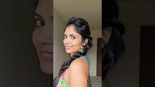 Day 59 Navratri Hairstyle for medium hair Rope Braided Hairstyle navratrihair festivehairstyles [upl. by Elkraps786]