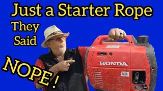 Honda Generator EU2200i Starter Rope and Wont Start [upl. by Sup410]