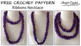 Ribbons Necklace Free Crochet Pattern  Right Handed [upl. by Kirsten]