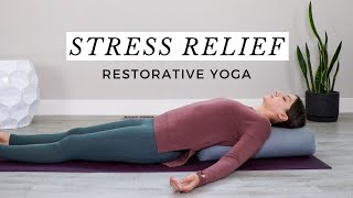 Restorative Yoga for Stress Relief With a Bolster [upl. by Sager]