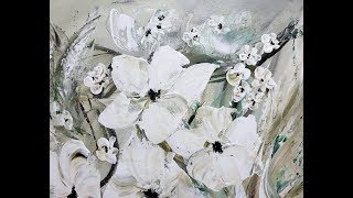 Blumen malenAcrylmalereiFlowers Acrylic PaintingV184 [upl. by Giustino]