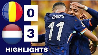 Netherlands vs Romania 30 HIGHLIGHTS amp ALL GOALS  EURO 2024  Gakpo Goal Malen Goal [upl. by Petula953]