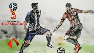 How to draw scenery of playing football  DIV ART [upl. by Yesnikcm389]