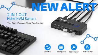 Yinker 2 Port 4K 60Hz HDMI KVM Switcher  New Alert [upl. by Sherry]