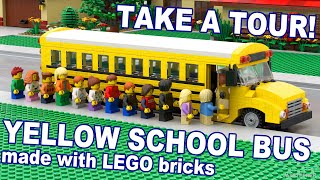 CUSTOM BUILD  18 Passenger LEGO Yellow School Bus MOC [upl. by Evatsug76]