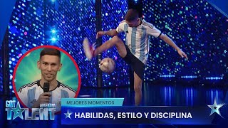 El argentino campeón del mundo en fútbol freestyle demostró su talento en Got Talent [upl. by Eentruok229]