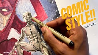 how to draw in a COMIC STYLE 🔥✍️ art tutorial FRAD ART [upl. by Thissa]