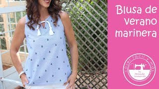 Blusa de verano marinera con patrones gratis [upl. by Boyd4]