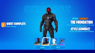 How To Get The Foundation Combat Style The Rock Skin in Fortnite  all The Foundation quests [upl. by Ahsircal707]