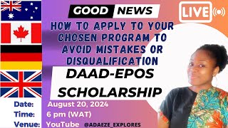 DAAD EPOS SCHOLARSHIPHOW TO APPLY [upl. by Balkin12]