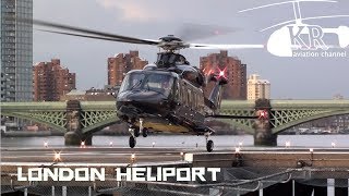 VIP AW139 landing startup and take off at London Heliport [upl. by Ahtiekal882]