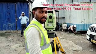 How to check resection method using Leica TS06 Total stationsurveytrendingviralvideo subscribers [upl. by Acisset]