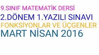 9SINIF MATEMATİK 2DÖNEM 1YAZILI HAZIRLIK SORU 15 [upl. by Ecissej]