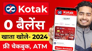 Kotak Zero Balance Account Opening 2024  Kotak Bank me account Kaise Kholen [upl. by Sheilah]