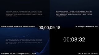 PS4 Hard DriveSSD Upgrade Tests FrontEnd System Boot Time Comparison [upl. by Chemaram]