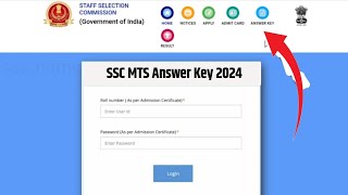 SSC MTS Answer Key 2024  SSC MTS Tier 1 Answer Key 2024  SSC MTS Answer Key Download [upl. by Ophelie]