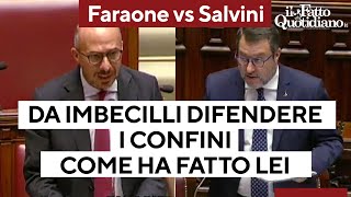 Faraone vs Salvini lo scontro in Aula quotDa imbecilli difendere i confini cosìquot [upl. by Orapma]