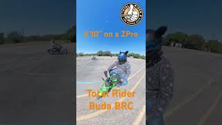 Riding Big 6’10” Student Tackles the BRC on a Kawasaki ZPro 125 totalrider motorcycletraining [upl. by Yrallam815]