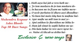 Mahendra Kapoor Asha Bhosle Top10 Duet Songs [upl. by Koval775]