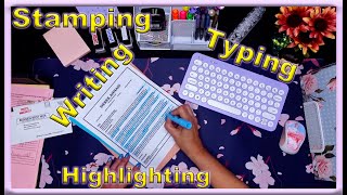 ASMR  Office Sounds  Paperwork  Typing  Stamping  Highlighting  Writing  No Talking [upl. by Joli]