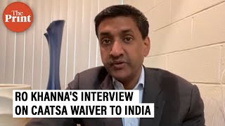 CAATSA waiver to India is in US national interest need strong partnership US lawmaker Rohit Khanna [upl. by Jeffries]