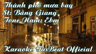 Karaoke Thành Phố Mưa Bay  Tone Nam  TAS BEAT [upl. by Odilo]