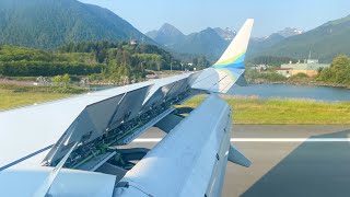 Alaska 737MAX9 Landing Sitka Rocky Gutierrez airport SIT [upl. by Eldnar136]