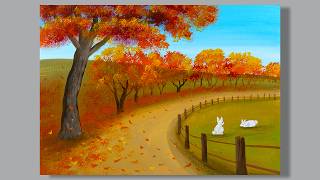 Capturing Autumn Beauty Easy Fall Landscape Paintings for Beginners  Acrylic Painting Tutorial [upl. by Farland]